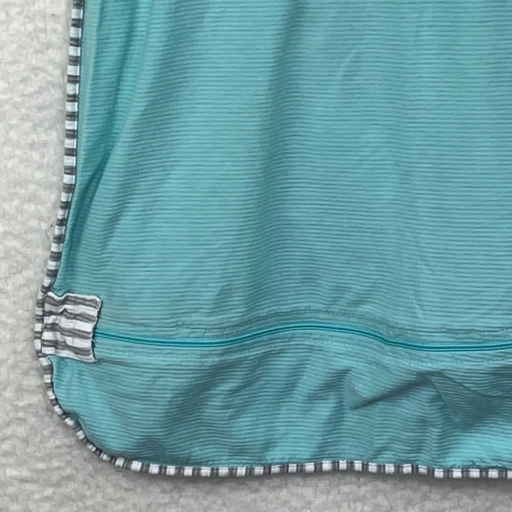Nuzzlin Baby Sleep Bag Teal Striped Hedgehog Sleeveless Wearable Blanket